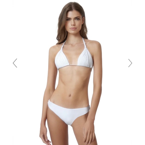 PQ Swim Other - PQ Swim White Water Lily Basic Ruched Bikini Bottoms